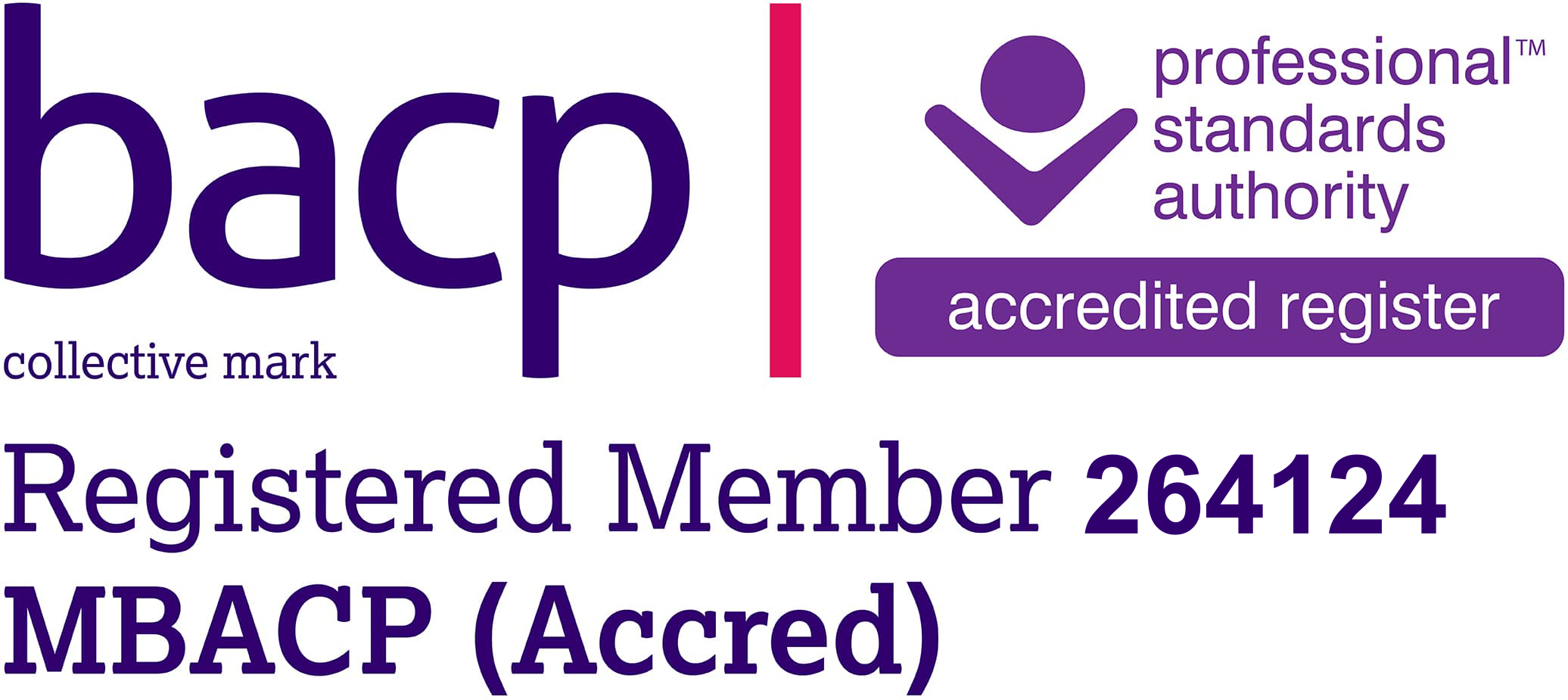 BACP Registered Member 264124 MBACP (Accred) — Professional Standards Authority Accredited Register